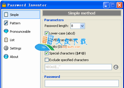 【安全密码随机生成软件】Password Inventor下载V1.0英文版截图（1）