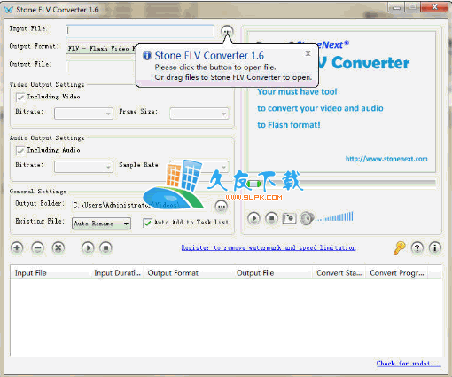 【FLV转换工具】Stone FLV Converter下载v1.6.288英文版截图（1）