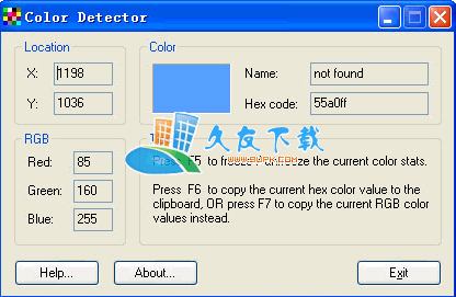 【颜色探测工具】Color Detector下载V2.0英文版截图（1）