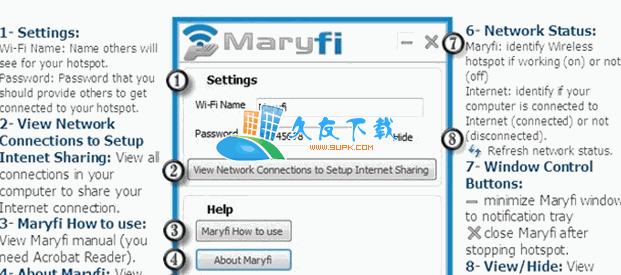 【笔记本架设wifi软件】Maryfi下载V1.1英文版