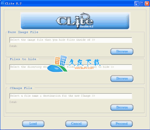 【位图图像内隐藏文件程序】CLite下载V0.2英文版截图（1）