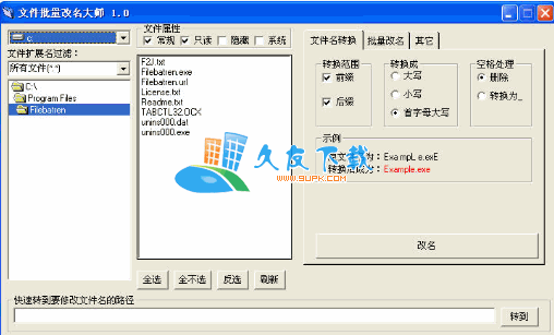 【文件批量改名程序】优易文件批量改名大师下载v1.0中文版截图（1）