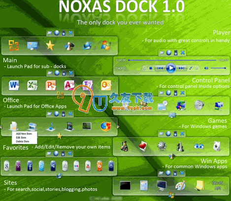 【透明阴影效果美化软件】Noxas Dock下载V1.0英文版截图（1）