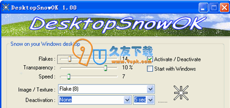 DesktopSnowOK 2.99英文版截图（1）