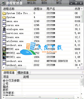 偶尔进程管理器V1.0中文绿色版[进程图标详细目录显示工具]