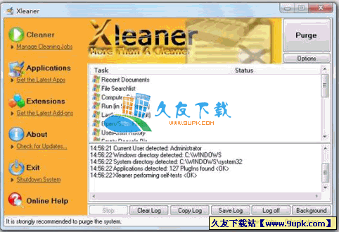 Xleaner 4.28英文绿色版[隐私文件清理工具]截图（1）