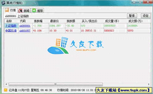 翼虎行情版V1.0.2.0中文绿色版[桌面股票看盘工具]截图（1）