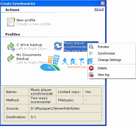 Create Synchronicity-Backup & Sync 6.0英文綠色版[文件備份同步工具]