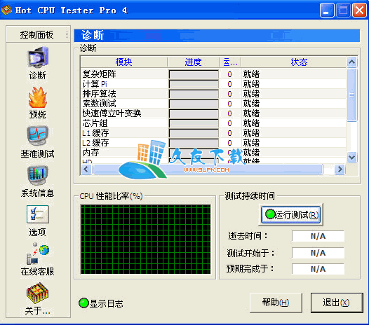 Hot CPU Tester Pro 4.4.1 绿色版下载，cpu压力测试工具截图（1）