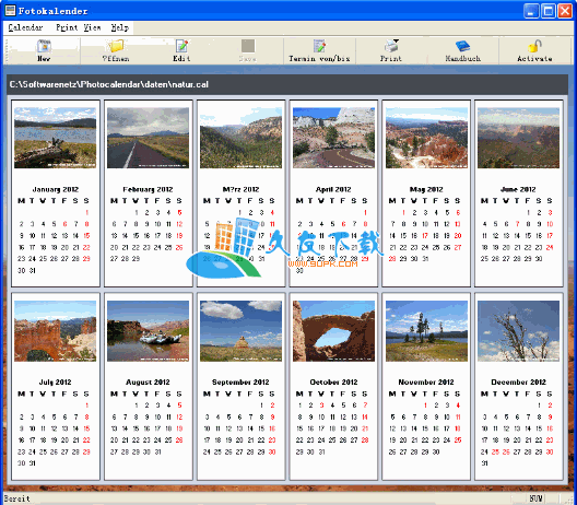 SoftwareNetz Photo Calendar 2.01 英文版下载，照片日历制作工具截图（1）