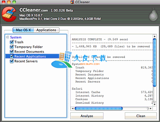 CCleaner for Mac 1.00.026 最新版下载，Mac系统垃圾文件清理器