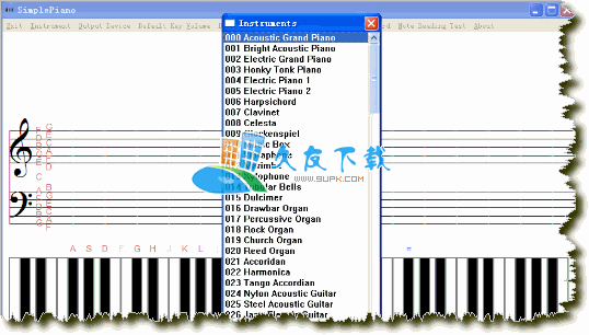 SimplePiano 1.7 英文版下载,电脑钢琴模拟程序截图（1）