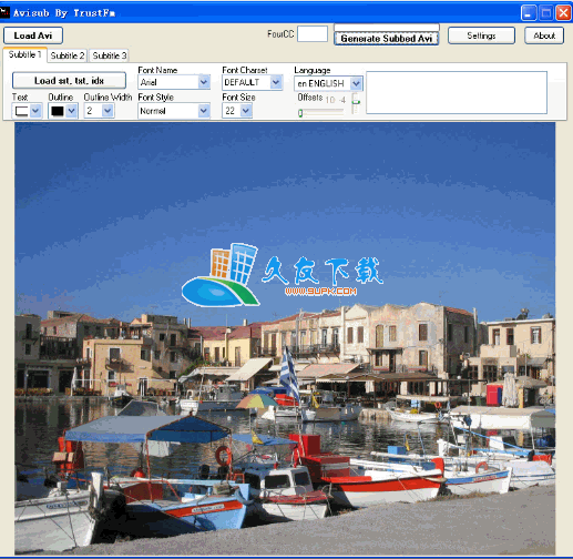 AviSub 2.3 英文版下载,AVI视频添加字幕工具截图（1）