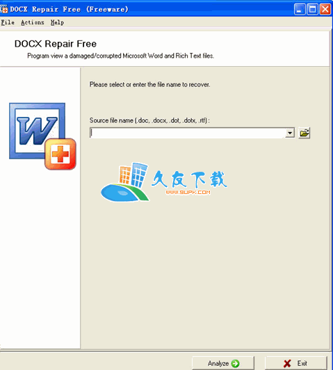 【word文档修复工具】DOCX Repair Free下载V1.0.0英文版