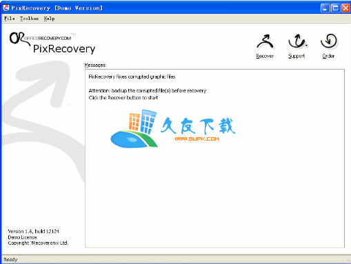 【图像文件数据恢复工具】PixRecovery下载V2.1 Build 15459英文版截图（1）