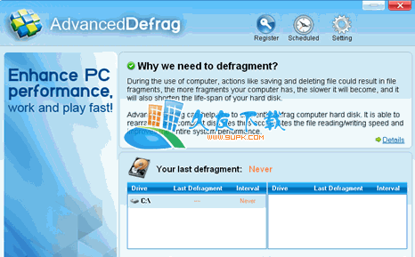 【磁盘碎片清理工具】Advanced Defrag下载V6.2.0.1英文版