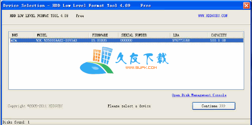 【硬盘低格软件】HDD Low Level Format Tool下载v4.09英文版截图（1）