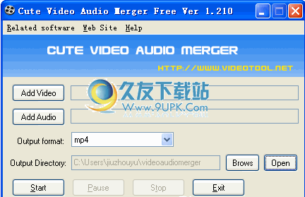 Cute Video Audio Merger下载1.210英文免安装版_音视频合并工具截图（1）