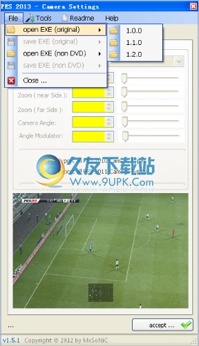实况足球2013正式版视角设置工具 1.6.0英文免安装版