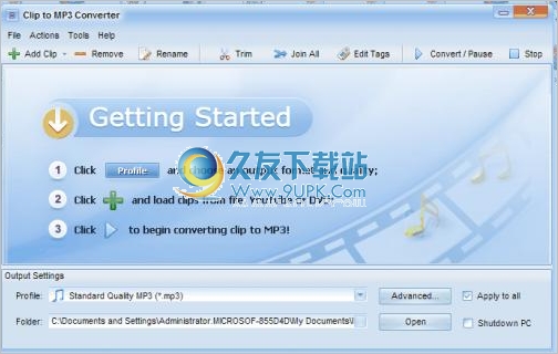Clip to MP3 Converter 1.0最新版