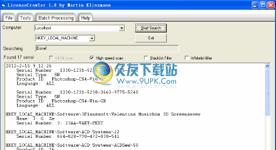 LicenseCrawler 1.43.0.732英文免安装版_找回序列号软件截图（1）