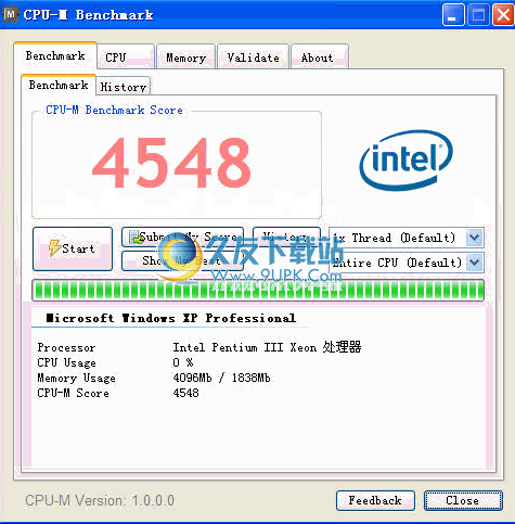CPU-M Benchmark下载1.0英文版_CPU打分软件