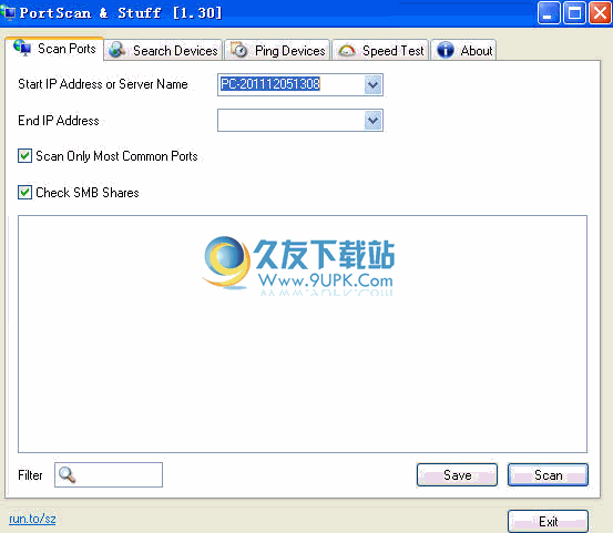 PortScan 1.45英文免安装版_扫描网络设备程序截图（1）