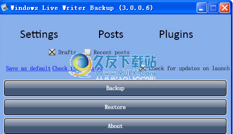 Windows Live Writer Backup下载3.0.0.6英文版_博客编辑器备份工具截图（1）