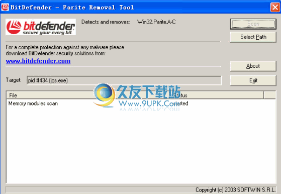 Antiparite下载英文版_Win32.Parite.A-C病毒专杀工具截图（1）