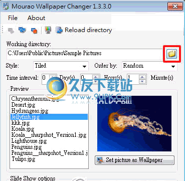 Mourao Wallpaper Changer下载v1.33英文版_桌面相册幻灯片软件截图（1）