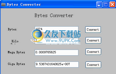 Bytes Converter下载v0.7免安装版_电脑单位换算软件截图（1）