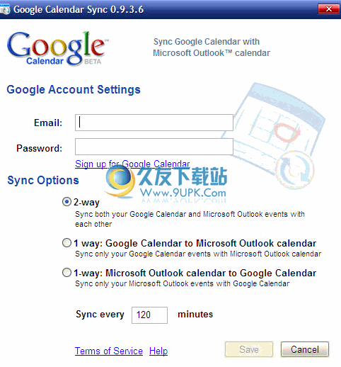 Google Calendar Sync下载0.9.3.6英文版_google和outlook日历同步工具截图（1）