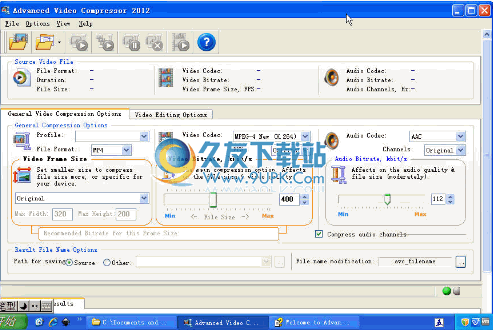 Advanced Video Compressor下载2012.0.1.5英文版[MPEG4数字视频压缩软件]截图（1）