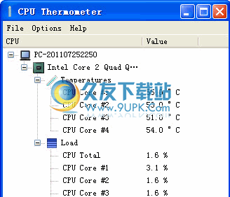 【多核CPU温度监控】CPU Thermometer下载v1.2免安装版截图（1）