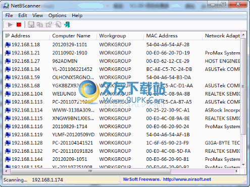 NetBScanner 1.08免安装版[网络扫描工具]截图（1）