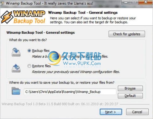 Winamp Backup Tool 1.0英文版