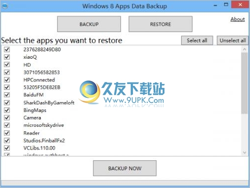 Windows 8 Apps Data Backup 英文版