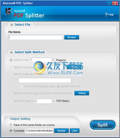 Aiseesoft PDF Splitter 3.0.28特别版[PDF分割器]截图（1）