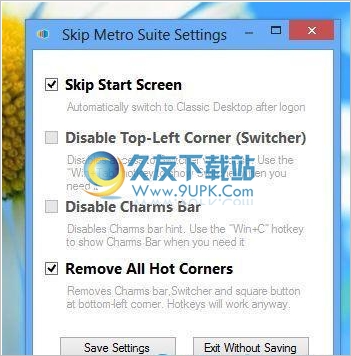 Skip Metro Suite 3.0英文版[win8经典桌面切换工具]