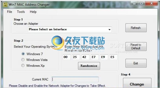 Win7 MAC Address Changer 2.6最新版[网卡MAC地址更改工具]截图（1）