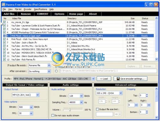 ipod视频格式转换器 1.1中文免安装版