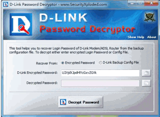 D-Link Password Decryptor 1.5免安装版[D-Link密码恢复器]截图（1）