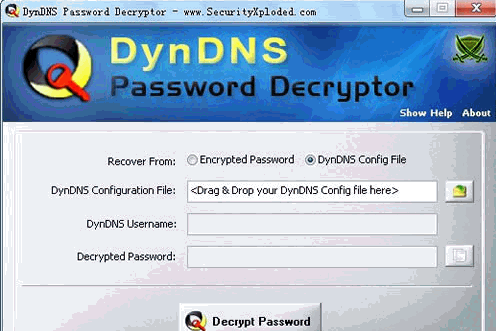DynDNS Password Decryptor 1.5英文免安装版[DynDNS密码恢复器]截图（1）