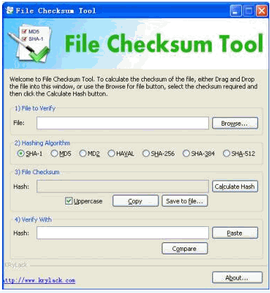 KRyLack File Checksum Tool 1.20.19免安装版[文件哈希值校验器]截图（1）
