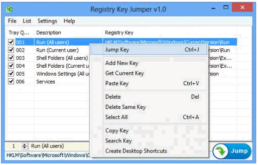 Registry Key Jumper 1.1免安装版[注册表跳转程序]截图（1）