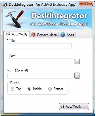 DeskIntegrator 1.0.0.3免安装版[右键菜单快速启动器]截图（1）