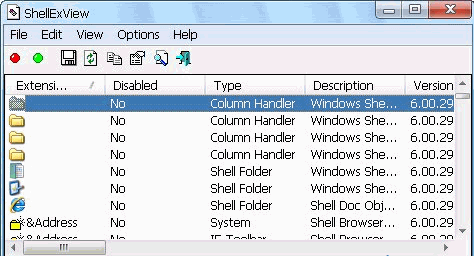 ShellExView 1.97绿色英文版|显示出安装到电脑中的外壳扩展的详细信息截图（1）