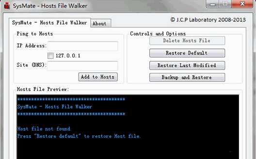SysMate-Hosts File Walker 1.0最新免安装版[hosts文件编辑程序]