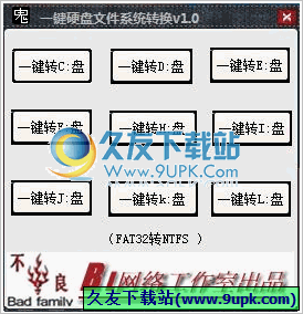 一键硬盘文件系统转换器 1.0中文免安装版截图（1）