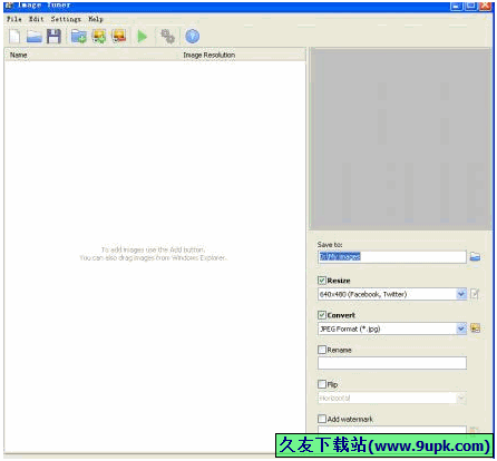 Image Tuner 6.0.1绿色英文版|图片批量缩放.转换.水印添加和改名软件截图（1）